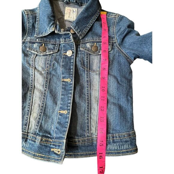 The Children's Place Girls Distressed Faded Stretch Jean Jacket Blue Size M/M - Picture 8 of 10